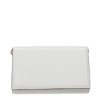 White leather clutch bag