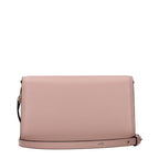 Pink leather clutch bag