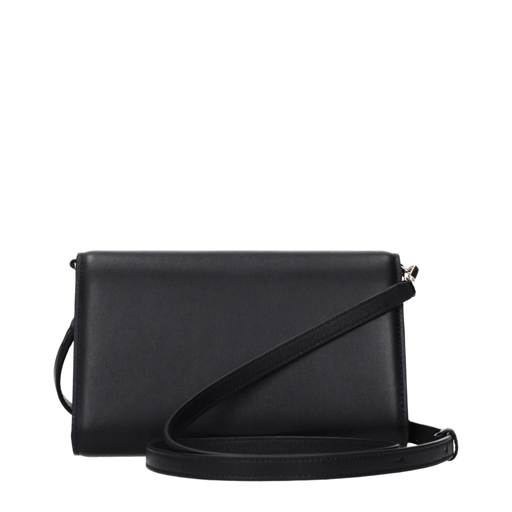 Pochette in pelle nera