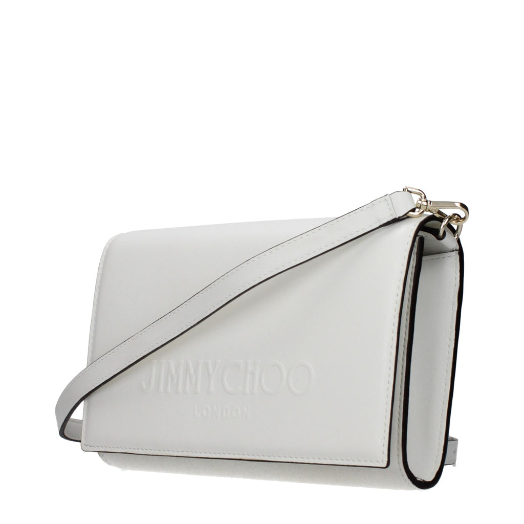 White leather clutch bag