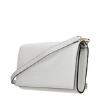White leather clutch bag