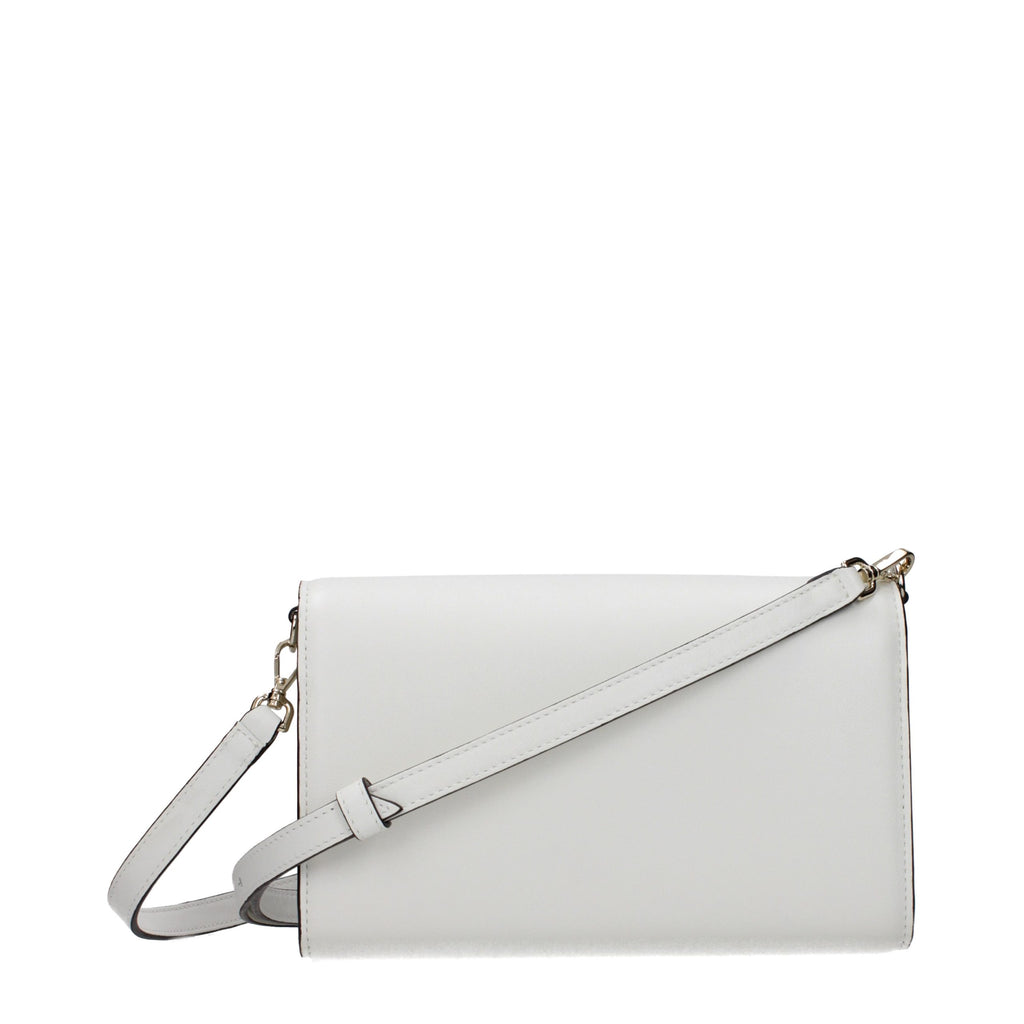 White leather clutch bag