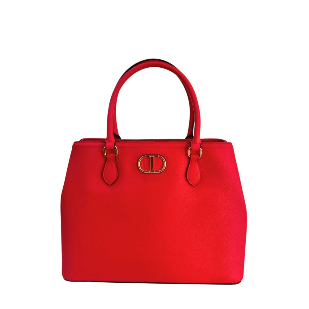 Red bag with shoulder strap