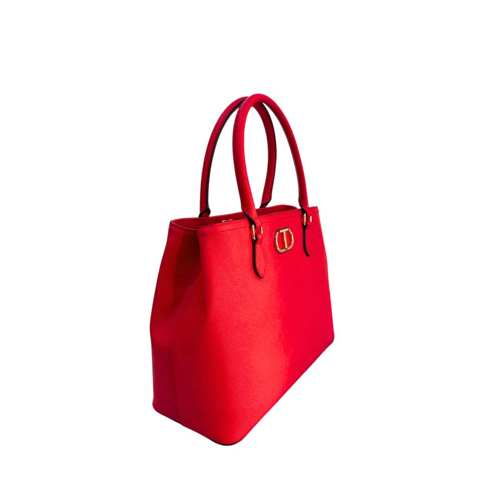 Red bag with shoulder strap