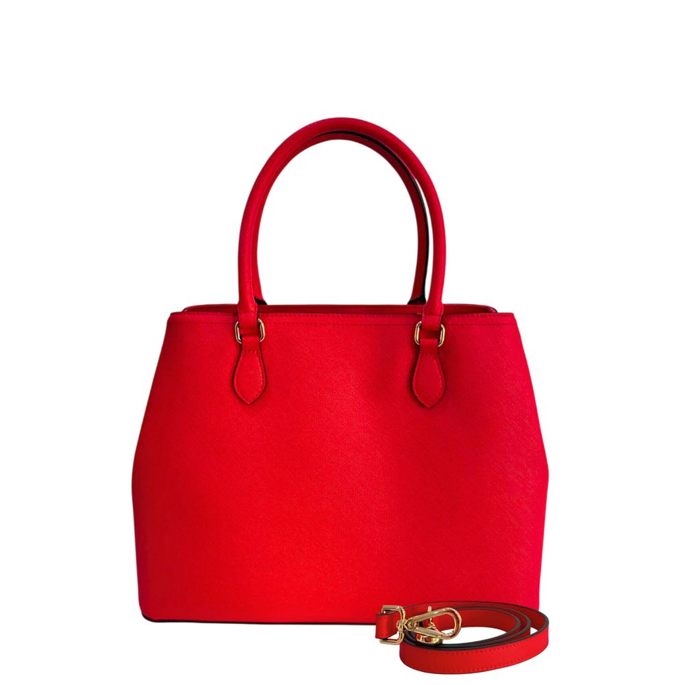 Red bag with shoulder strap