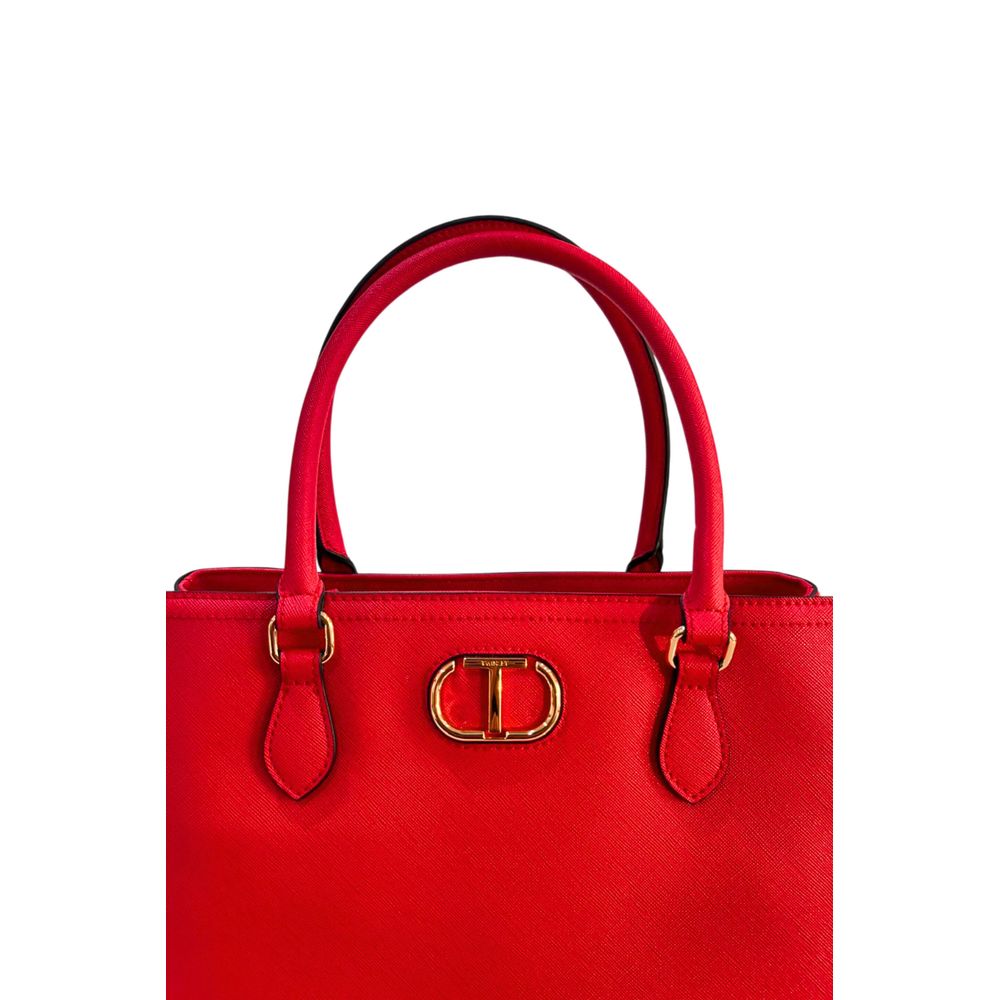 Red bag with shoulder strap