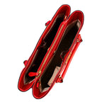 Red bag with shoulder strap