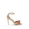 Beige calf leather stiletto heel