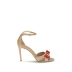 Beige calf leather stiletto heel