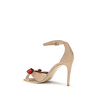 Beige calf leather stiletto heel