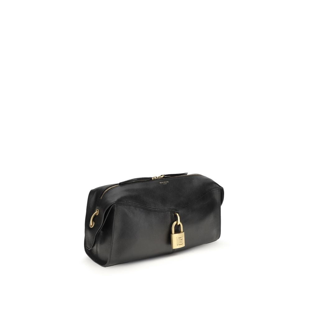 Black calfskin shoulder bag