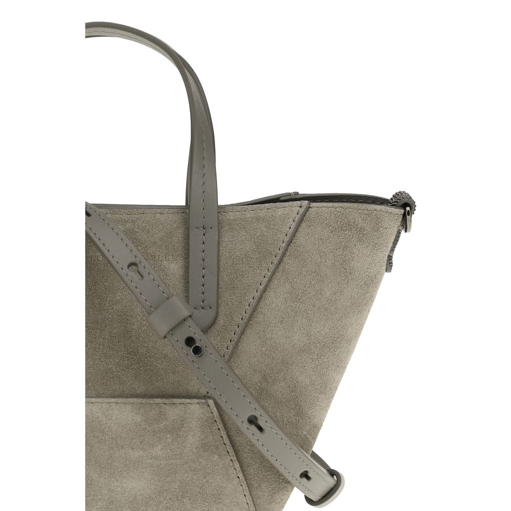 Suede shoulder bag