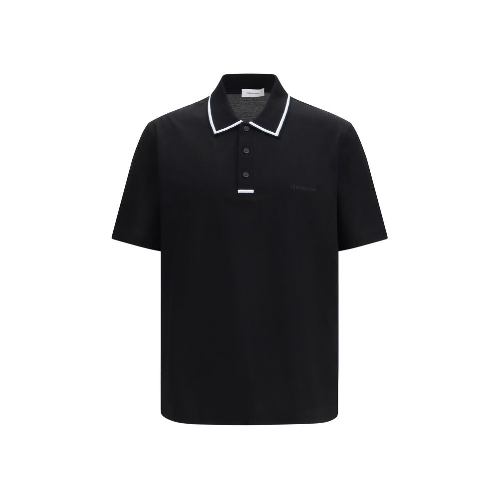 Polo nera in cotone