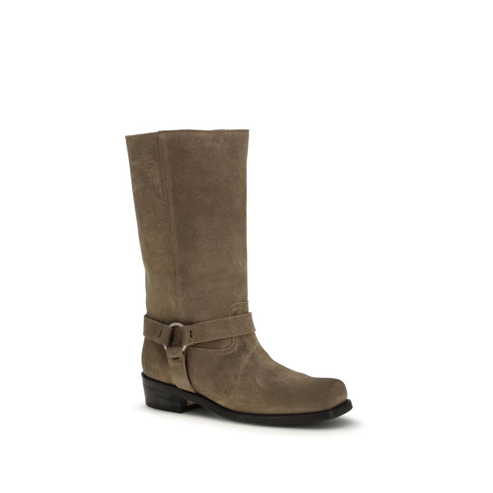 Suede biker boots