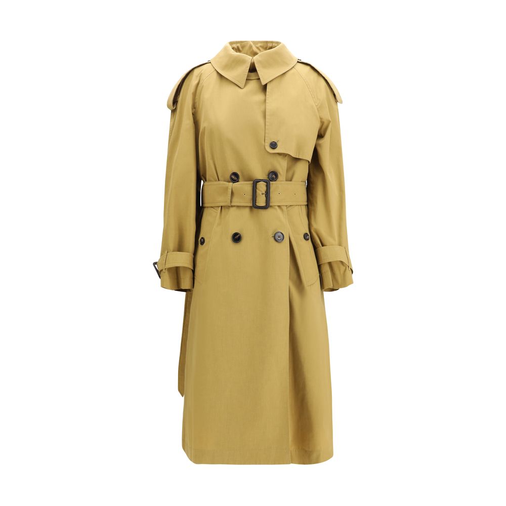 Beige polyester trench coat