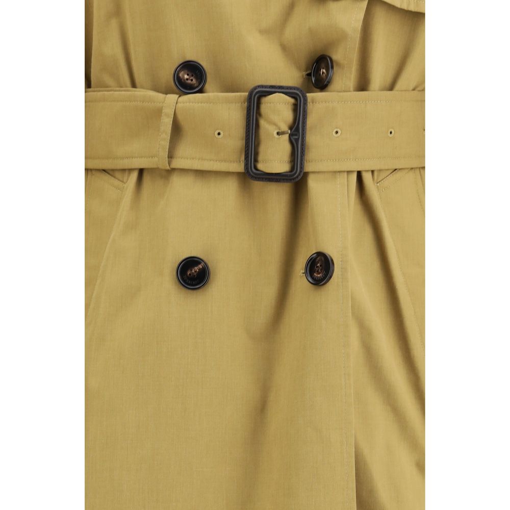 Beige polyester trench coat