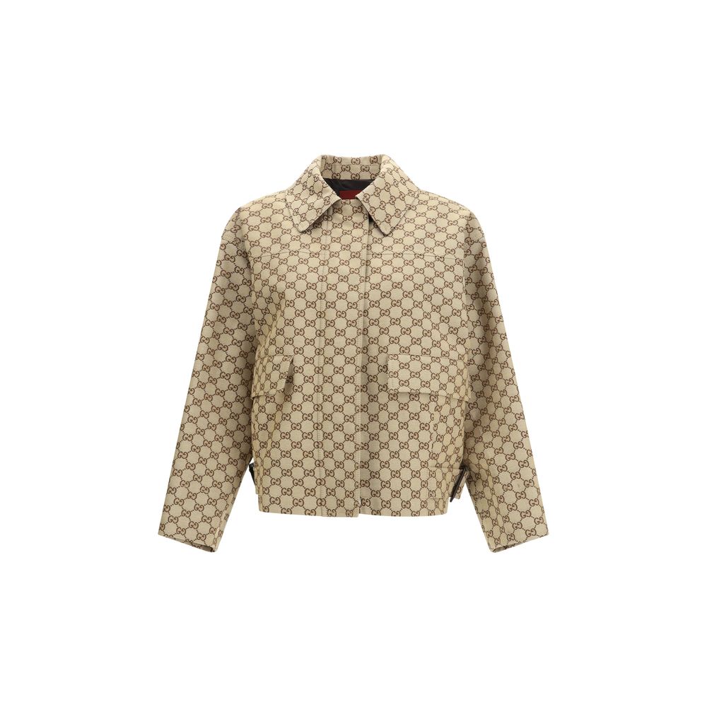 Bomber beige in cotone