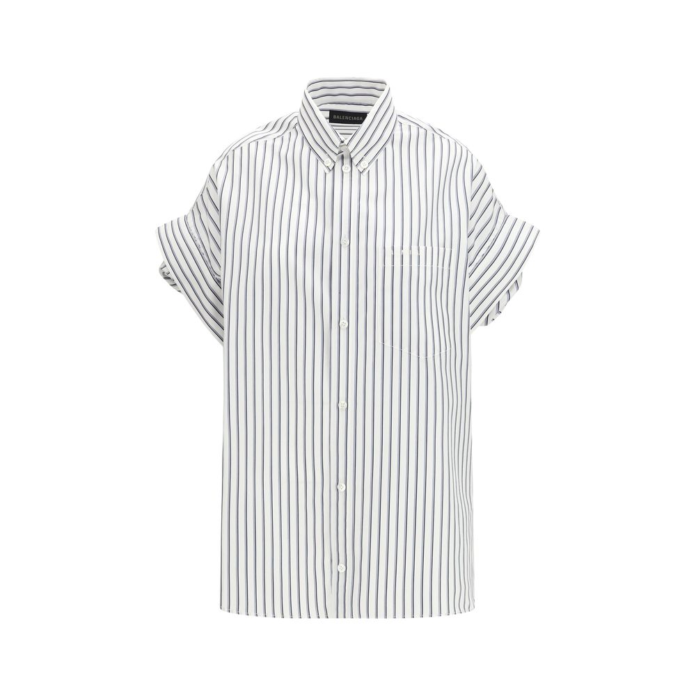 Camicia bianca  in cotone a maniche corte