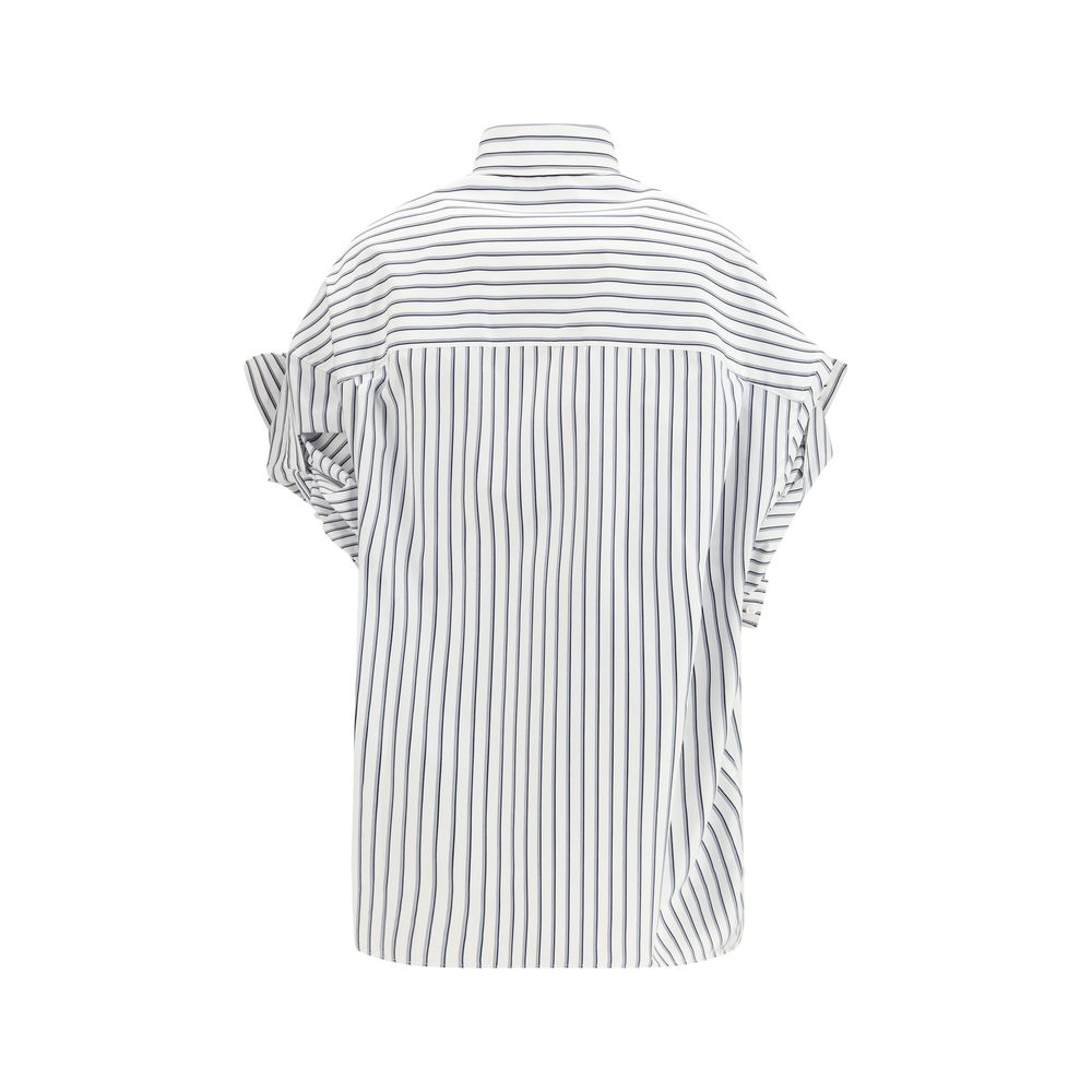 Camicia bianca  in cotone a maniche corte