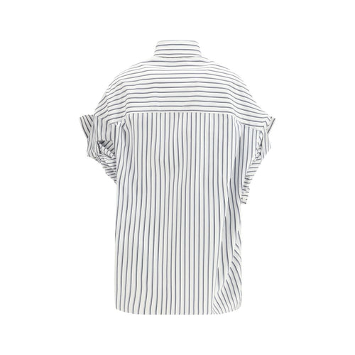Camicia bianca  in cotone a maniche corte