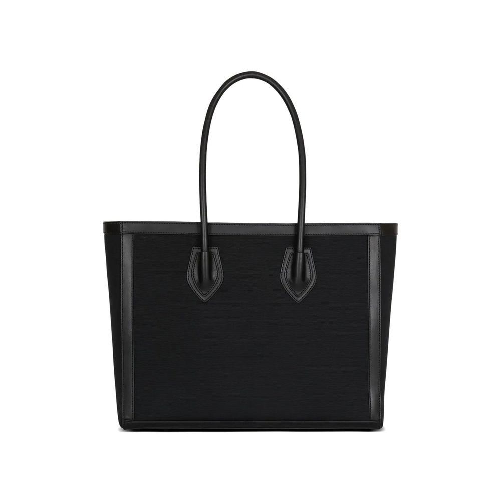 Black cotton tote bag
