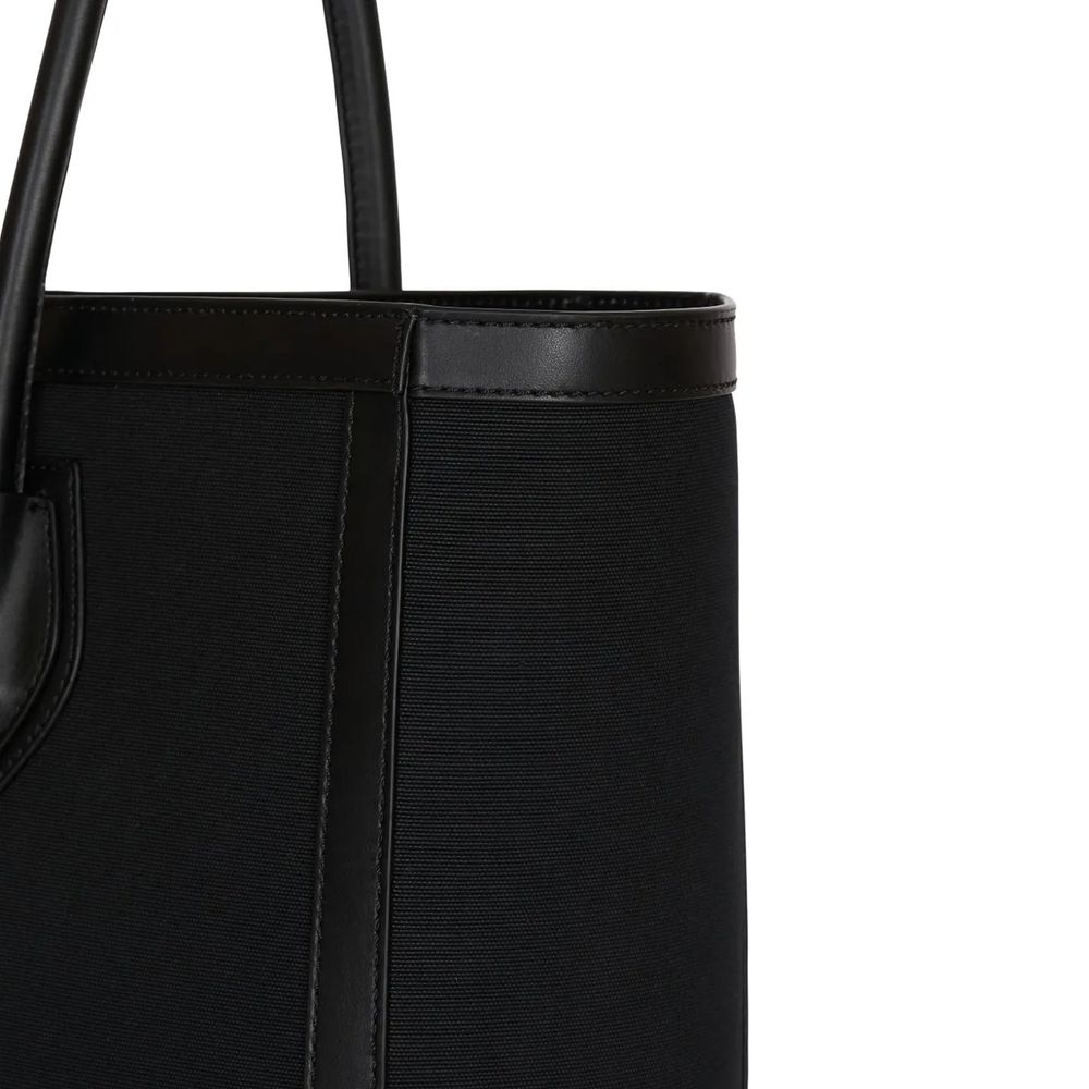 Black cotton tote bag