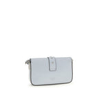 Borsa a tracolla blu in pelle