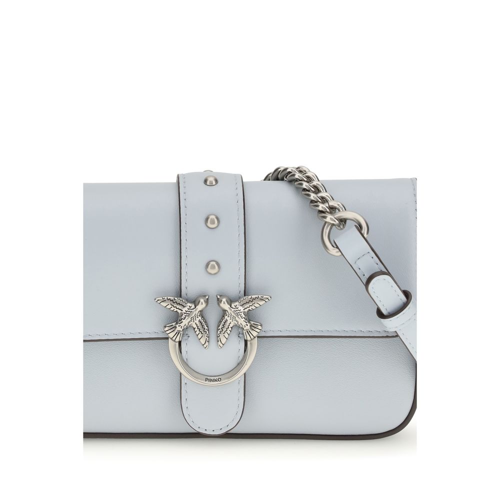 Borsa a tracolla blu in pelle