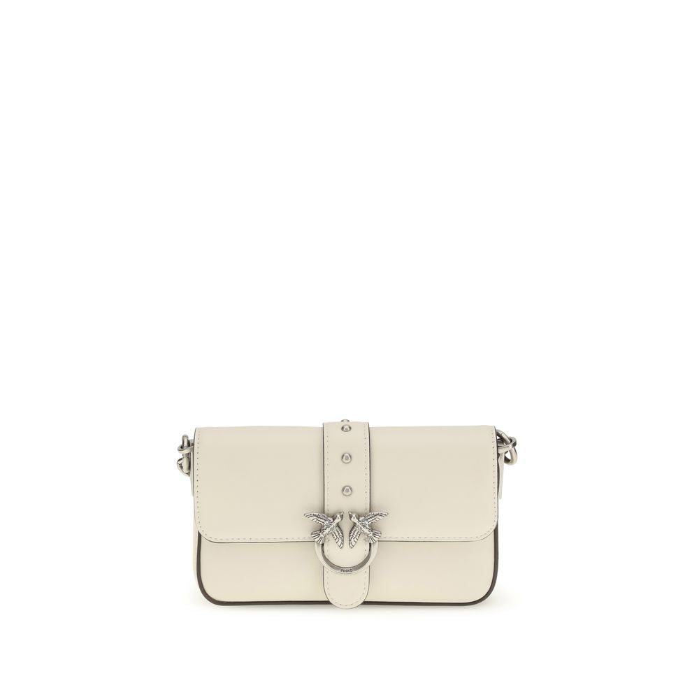 Borsa a tracolla bianca in pelle