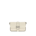 Borsa a tracolla bianca in pelle