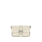 Borsa a tracolla bianca in pelle