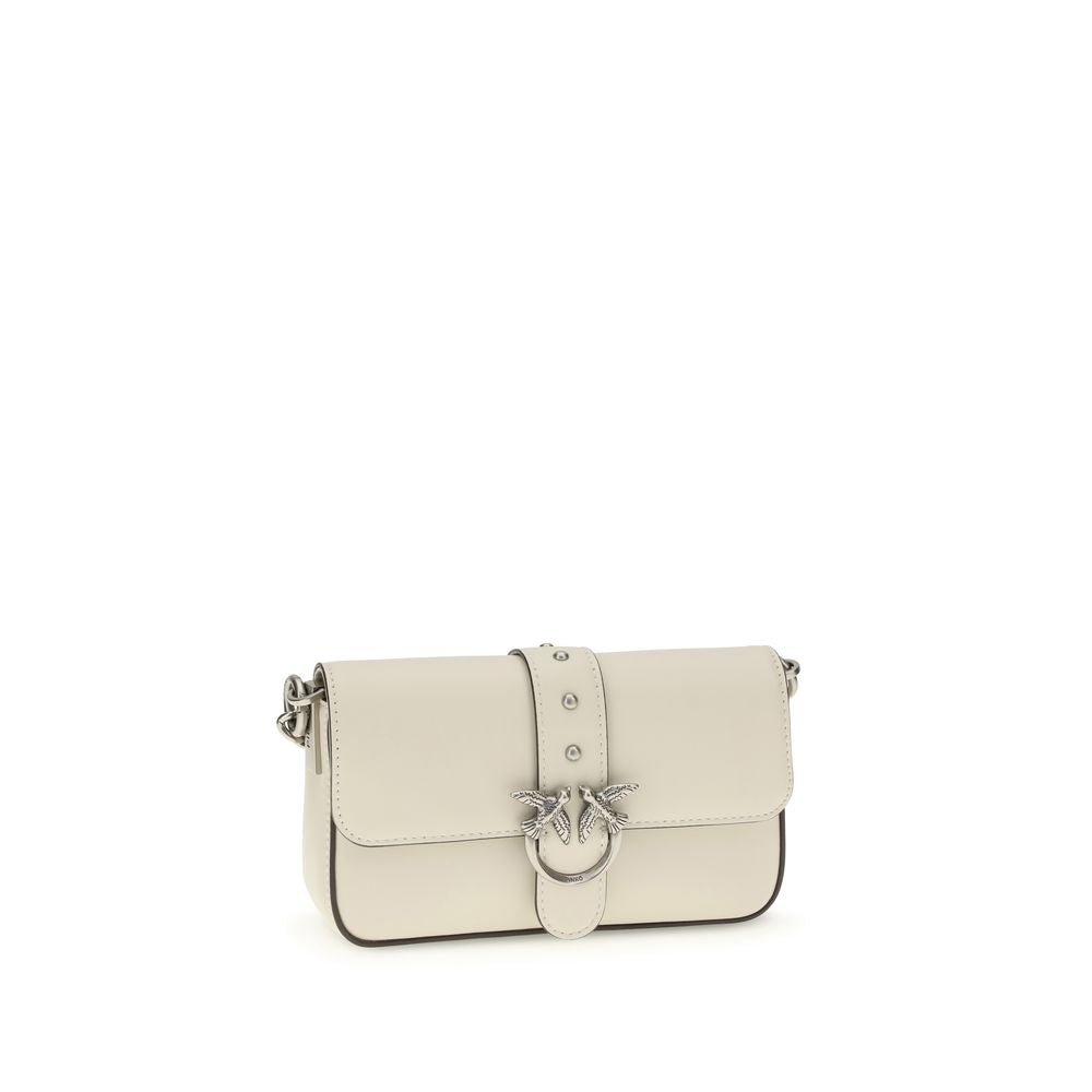 Borsa a tracolla bianca in pelle