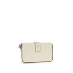 Borsa a tracolla bianca in pelle