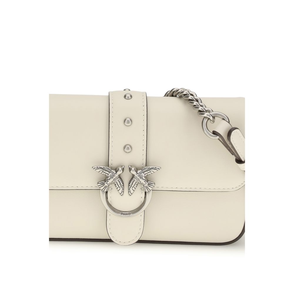 Borsa a tracolla bianca in pelle