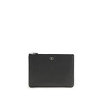 Pochette nera in pelle di vitello