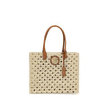 Borsa tote con logo oro