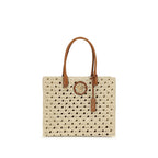 Borsa tote con logo oro