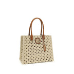 Borsa tote con logo oro
