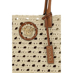 Borsa tote con logo oro