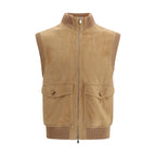 Beige sleeveless jacket