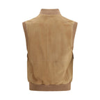 Beige sleeveless jacket
