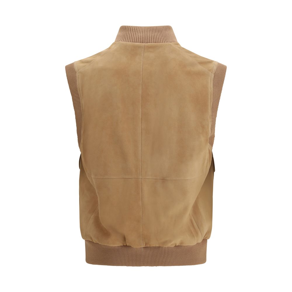 Beige sleeveless jacket
