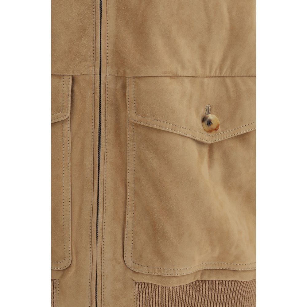 Beige sleeveless jacket