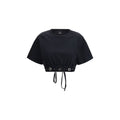 T-shirt nera in cotone