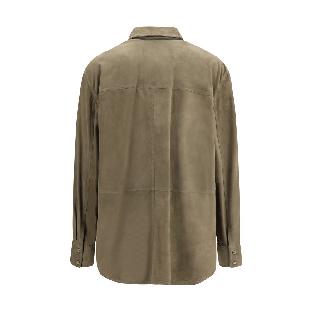 Camicia elegante in pelle di vitello bicolore