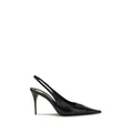 Black calfskin high-heeled pumps