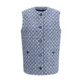 Giacca senza maniche in cotone blu