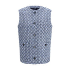Giacca senza maniche in cotone blu