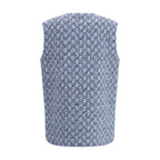Giacca senza maniche in cotone blu