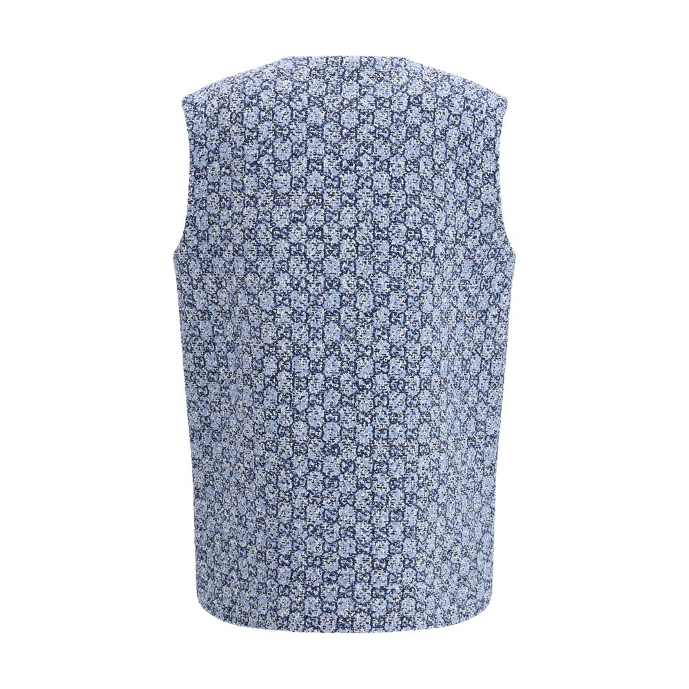 Giacca senza maniche in cotone blu
